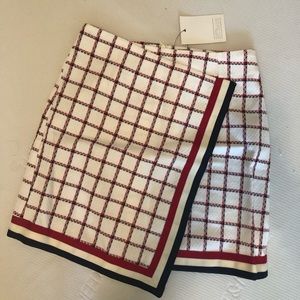 ASOS plaid white wrap skirt
